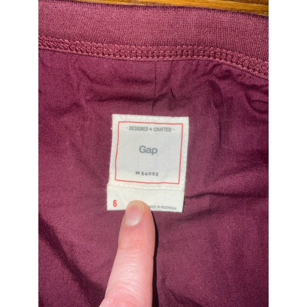 Gap Women Leopard Print Bomber Jacket Burgundy Pink Zip Front‎ Casual Size 6 - Picture 6 of 8